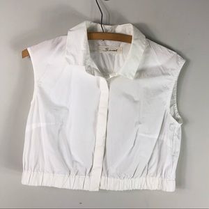 Snidel Crop Top Button Front Collared White 151